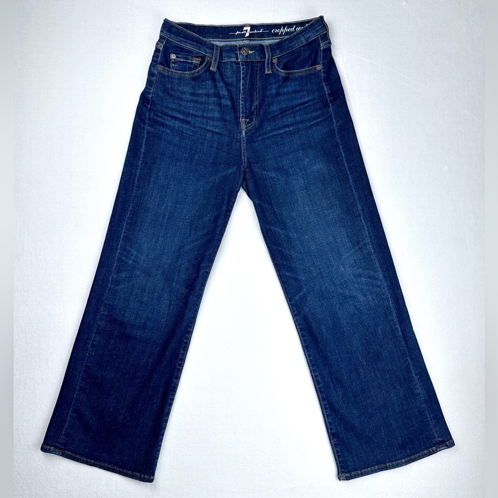 7 For All Mankind Women's Jeans, Cropped Wide Leg High-Rise Denim, Size 27
